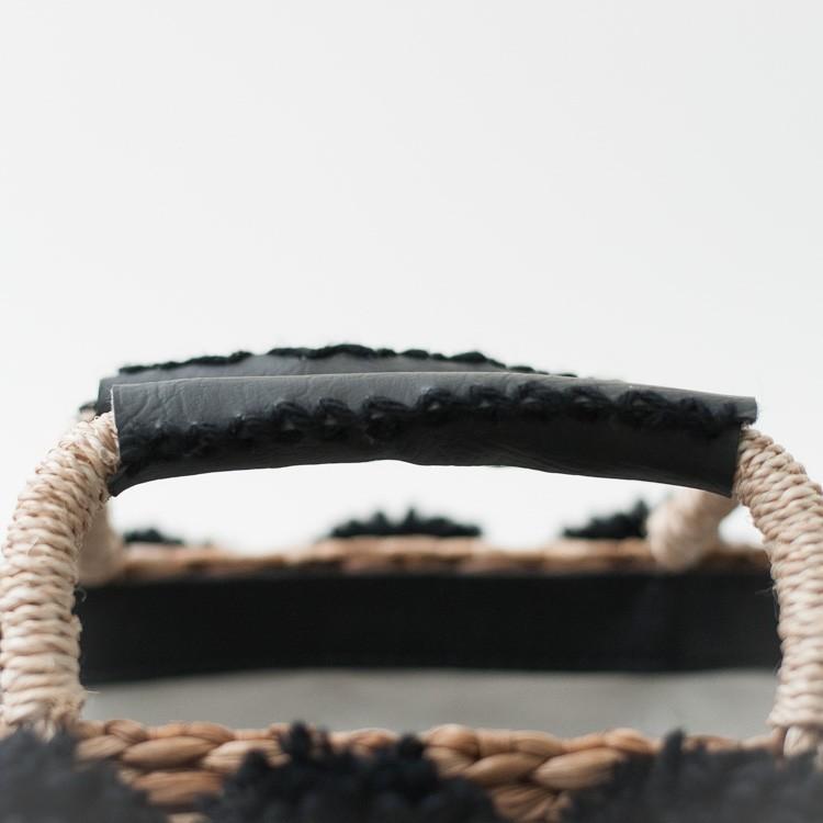 かごバッグ カゴバッグ レディース バンクアン 巾着 ポンポン付き