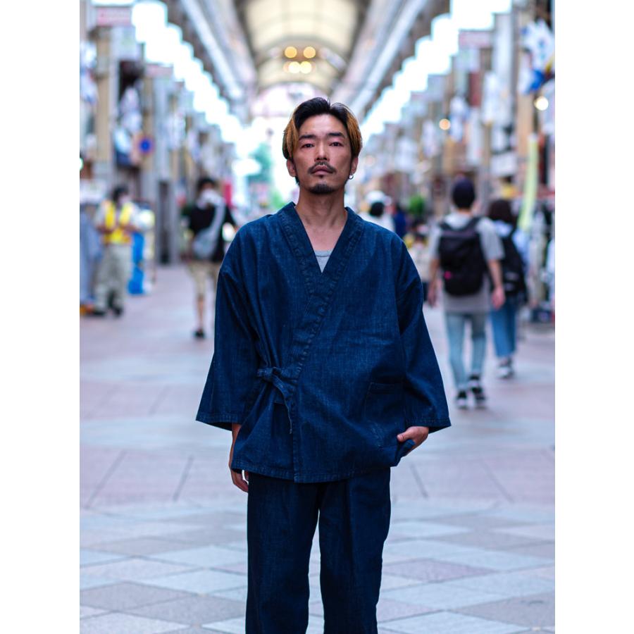 ROCCA（六花） 和魂藍 児島 デニム 作務衣 さむえ しっかり 男性