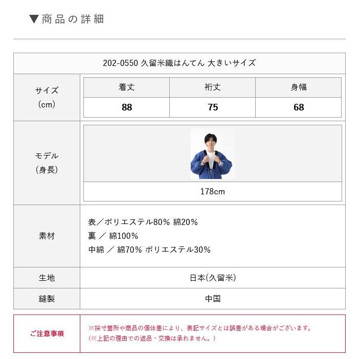 はんてん メンズ 半纏 暖かい 久留米 大判 ハンテン アソート : TAYU