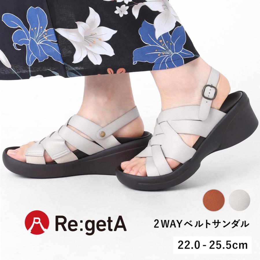 Re:getA（リゲッタ） カヌー 2WAY サンダル レディース 柔らかい 下駄