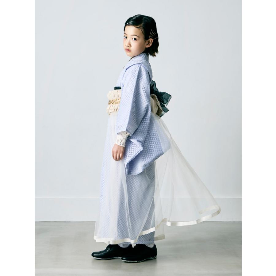 レース着物セット　飾帯　帯締　キッズ　子供　カジュアル着物　ブラック　130 レース着物セット 飾帯 帯締 キッズ 子供 カジュアル着物