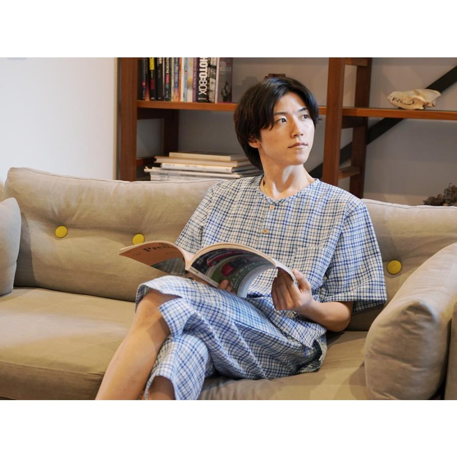 NEW ROCK サイズ43 (27〜28cm) あおばくん着用 ROCCA 甚平 メンズ 日本製 高級 おしゃれ ヘンリーネック 久留米織