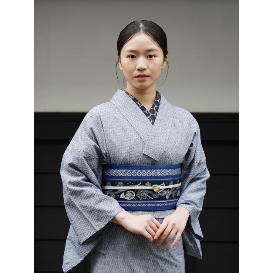 ROCCA 久留米織 木綿着物 2点 セット 博多織 半幅帯 六花 日本製