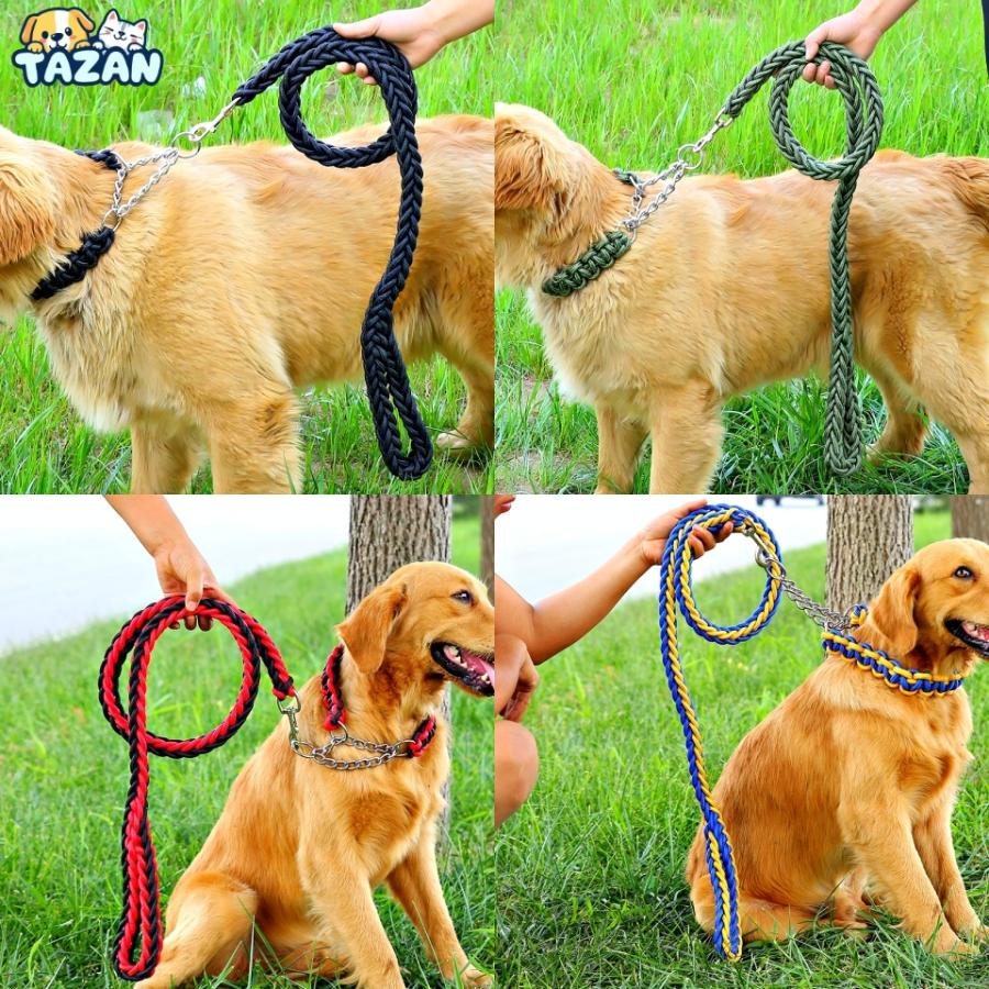 犬 リード パラコード 130cm 太め 丈夫 持ちやすい 編込み 大型犬 小型