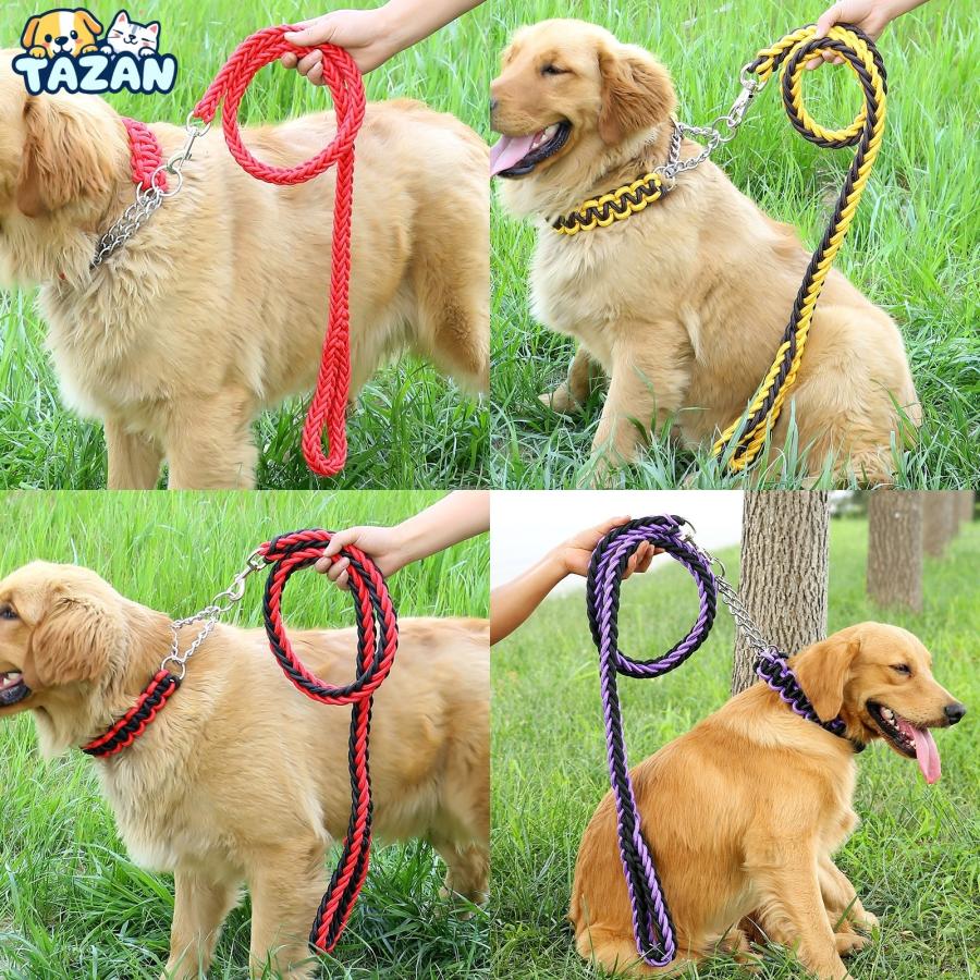 犬 リード パラコード 130cm 太め 丈夫 持ちやすい 編込み 大型犬 小型