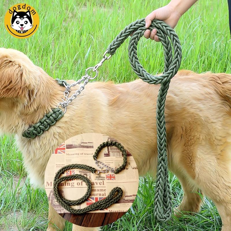 犬 リード 首輪 セット 大型犬 中型犬 しつけ 極太 太め 8本ロープ