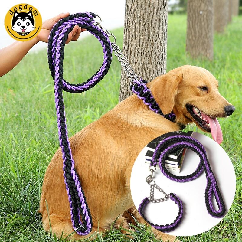 犬 リード 首輪 セット 大型犬 中型犬 しつけ 極太 太め 8本ロープ