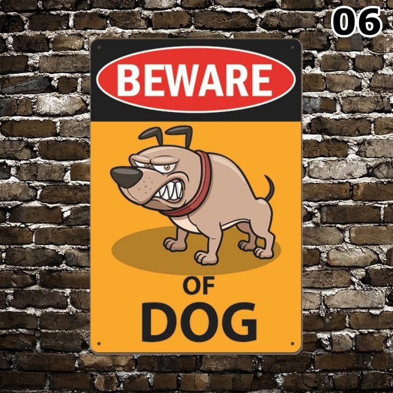 ブリキ看板　犬に注意 BEWARE OF DOG ペット持ち込み禁止 警告　猛犬注意　20cm×30cm アメリカ USA｜tazan｜07