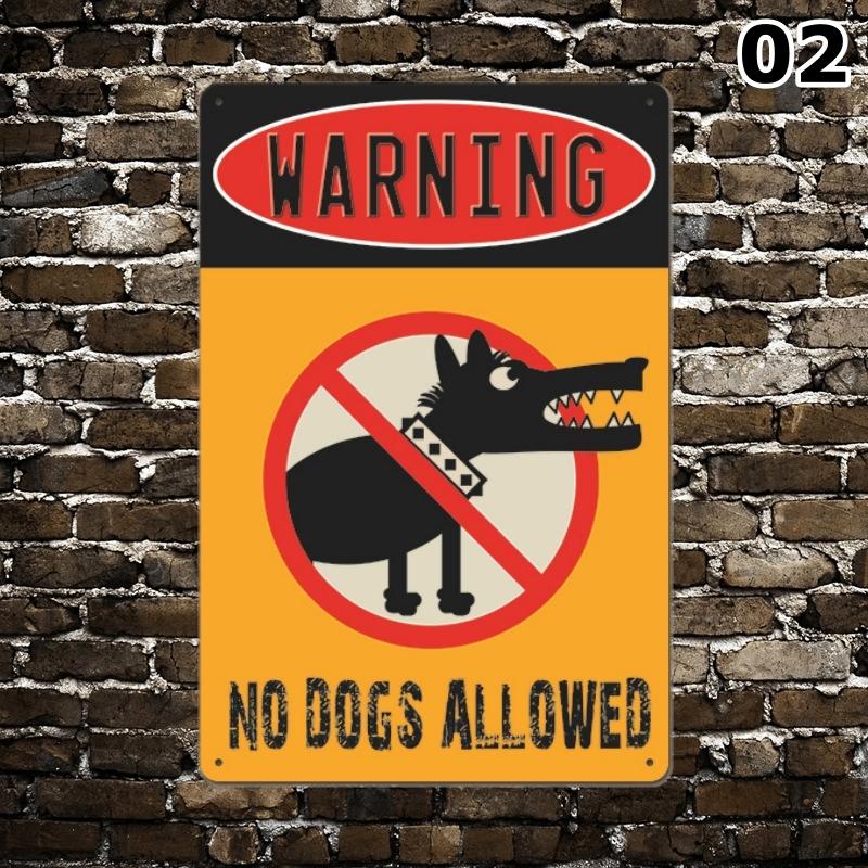 ブリキ看板　犬に注意 BEWARE OF DOG ペット持ち込み禁止 警告　猛犬注意　20cm×30cm アメリカ USA｜tazan｜03
