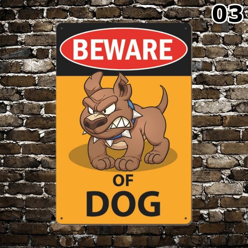 ブリキ看板 犬に注意 BEWARE OF DOG ペット持ち込み禁止 警告 猛犬注意