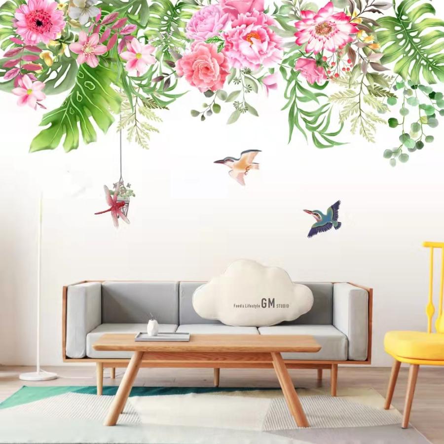 【特大極細】メタトロン30cmウォールステッカー ウォールステッカー 花 アート インテリア 剥がせるシール 壁紙 壁