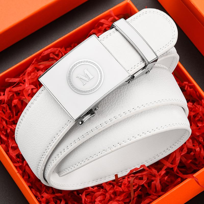 オートロックメンズベルトホワイト白レザー穴なしＺ型バックルおしゃれw4 オートロック メンズベルト ベルト メンズ 白 おしゃれ 穴なし