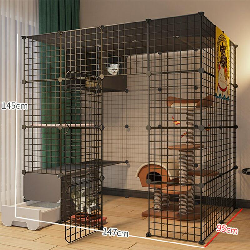 猫 ケージ ステップ台4段 猫用トイレ付き 4層4列2行 簡単 猫 ケージ ステップ台4段 猫用トイレ付き 4層4列2行 簡単