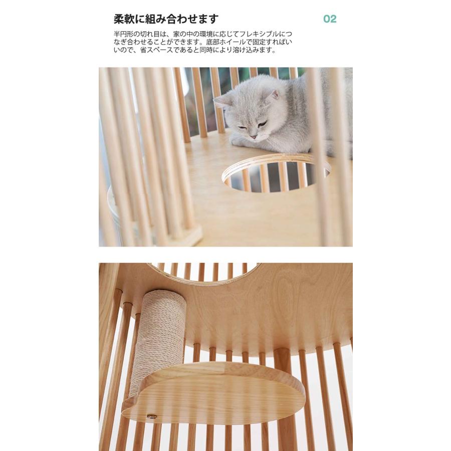 【値段交渉可：送料込】 ペットケージ 猫ケージ猫ハウスキャットハウス屋内世帯3階建ての木製フレームキャットフェンス猫ヴィラ 120*60*150cm 【1614824478】(58595円)
