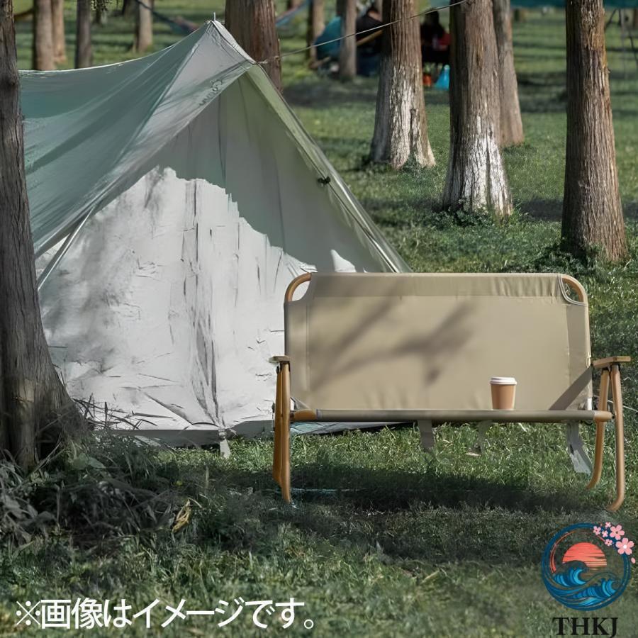 アウトドアチェア 軽量 折りたたみ アウトドアベンチ 2 人掛け THKJ キャンプ用 レジャー BBQ 釣り インテリア 屋内 屋外 おしゃれ 持ち運び便利 外遊びに便利の画像