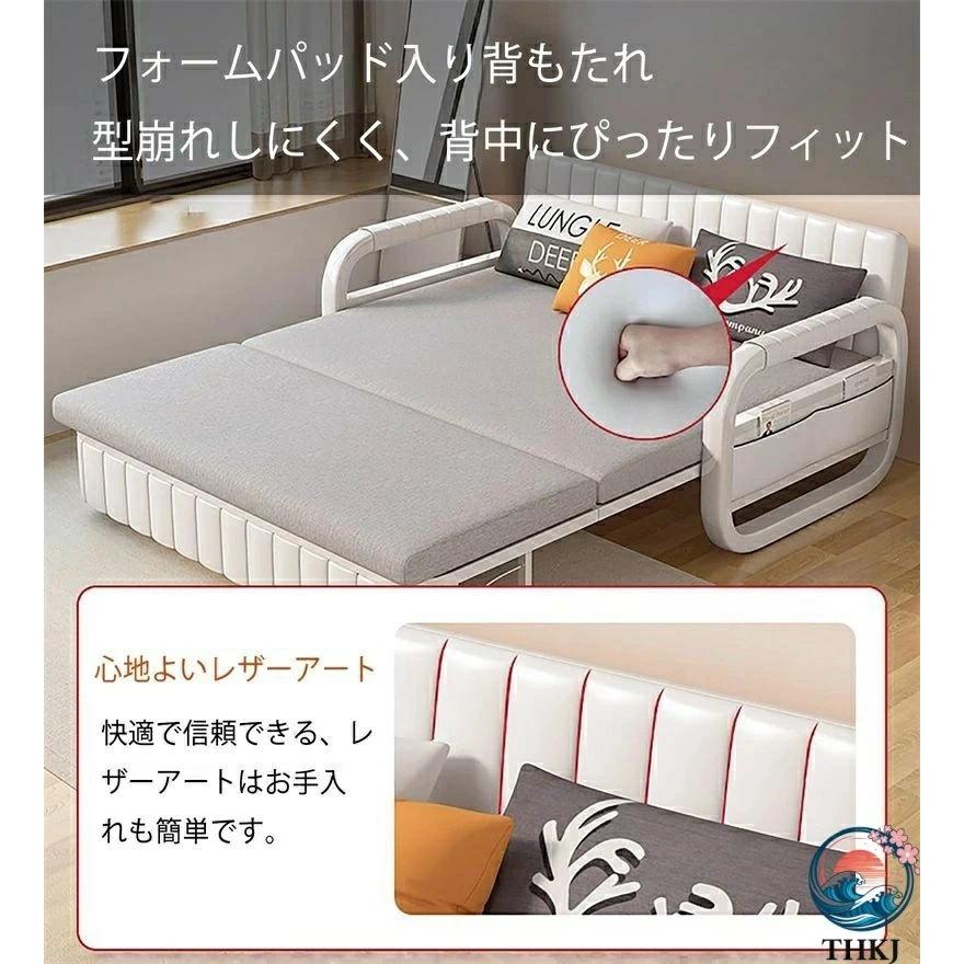 ソファーベッド 3WAY ソファ 幅 80cm 折りたたみソファーベッド THKJ リクライニング 一人暮らし ロータイプ カウチスタイル 組立品 おしゃれ 空間になじむ_2