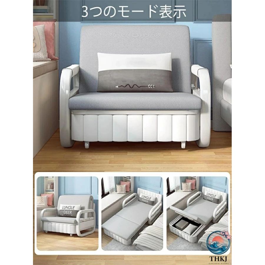 ソファーベッド 3WAY ソファ 幅 80cm 折りたたみソファーベッド THKJ リクライニング 一人暮らし ロータイプ カウチスタイル 組立品 おしゃれ 空間になじむ_4
