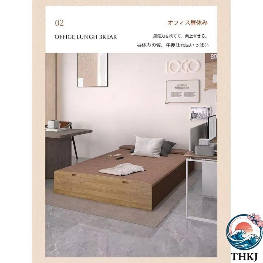 アコーディオンベッド ペーパーベッド シングル 組み立て 簡単 THKJ マットレス付き 伸縮式 隙間収納 シンプル 撥水加工 紙製ベッド 省スペース 整理しやすい_10