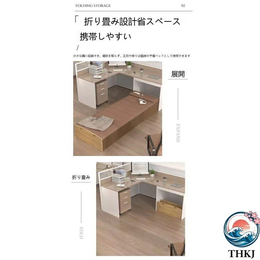 アコーディオンベッド ペーパーベッド シングル 組み立て 簡単 THKJ マットレス付き 伸縮式 隙間収納 シンプル 撥水加工 紙製ベッド 省スペース 整理しやすい_7