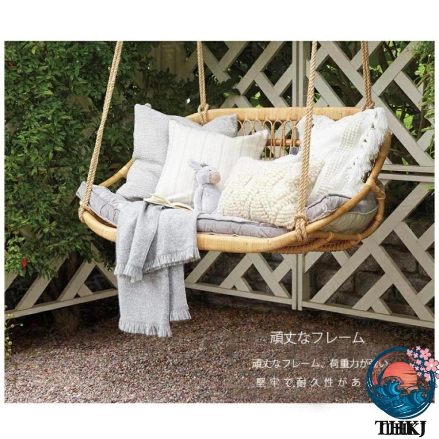 ハンギングチェア 吊り下げ式 室内 屋外 ハンモックチェア THKJ ブランコ 手編み スイングチェア おしゃれ 空間になじむ おすすめ お部屋になじむ 毎日使いにの画像
