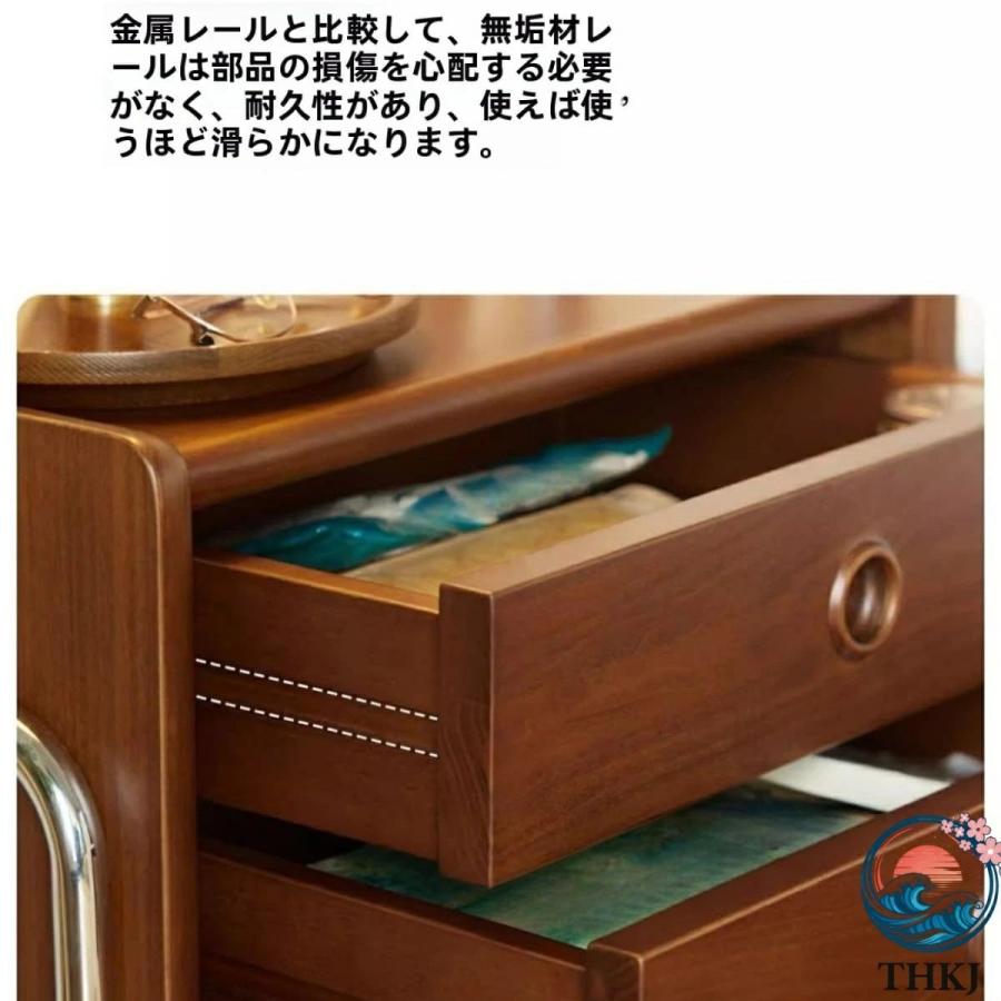 素朴なヴィンテージウッドベッドサイドテーブル THKJ 完成品 組立不要 引き出し付き 小物収納 オーク おしゃれ 空間になじむ おすすめ お部屋になじむ_4