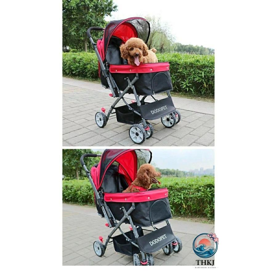 ペットカート 小型犬 大型犬 カート 犬用ベビーカー 折りたたみ THKJ 犬 猫 多頭 バギー 対面式 中型犬 犬猫兼用 四輪 360° 回 食べやすい お手入れ簡単_3