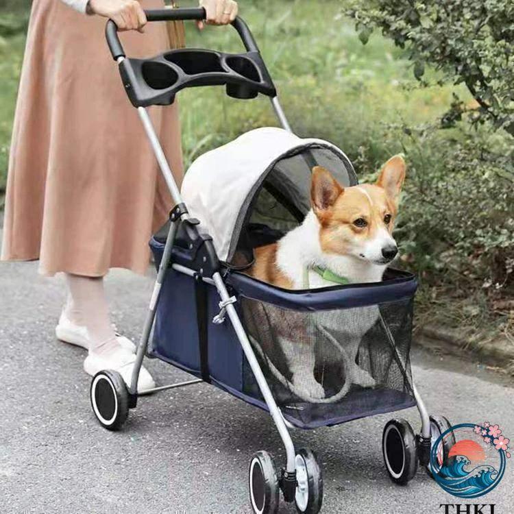 ペットカート 小型犬 中型犬 軽量 折りたたみ THKJ 猫 犬 バギー 多頭 カート ペットパギー 食べやすい お手入れ簡単 快適 ペットも快適 毎日のお世話に_9