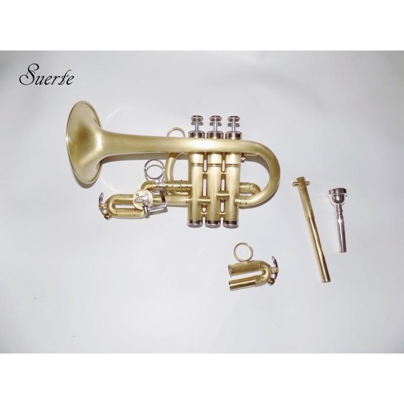 Bb/Aピッコロトランペット楽器ステンレスピストントランペットブラシ仕上げケース付き Nickel plated NMF00914206