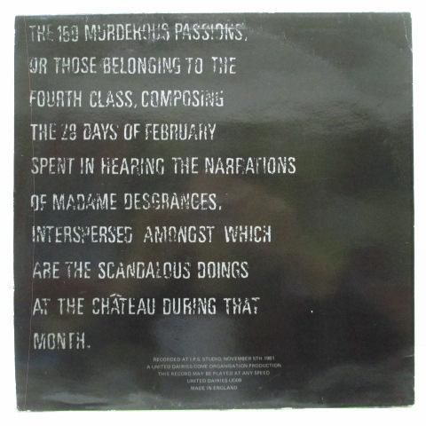 150 MURDEROUS PASSIONS-S.T. (UK Reissue LP) : TIME BOMB RECORDS 