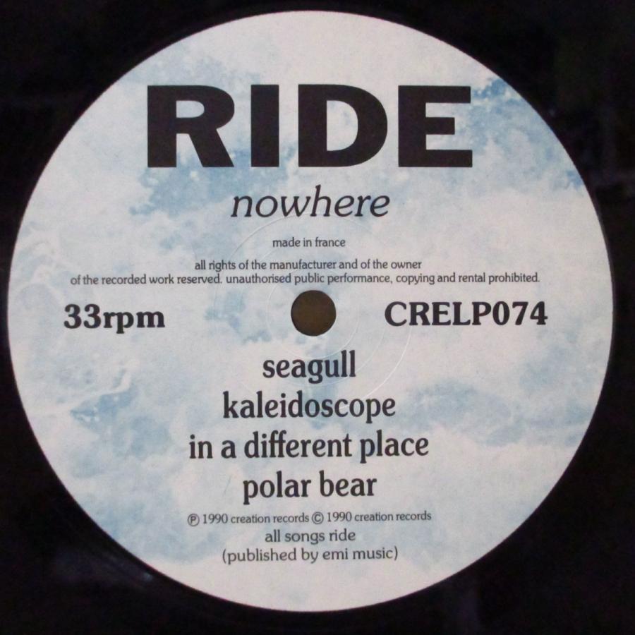 RIDE-Nowhere (UK オリジナル LP/レアステッカー付きエンボスざら紙ジャケ)｜tbr002｜03