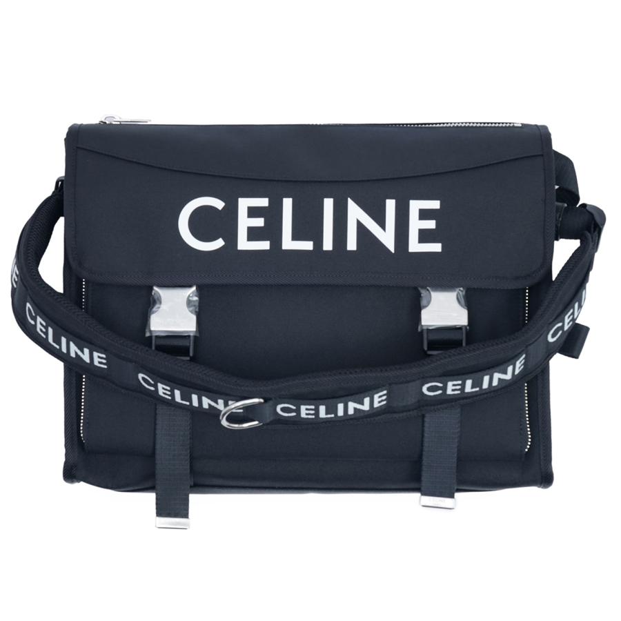 セリーヌ CELINE ラージ メッセンジャー CELINEプリント ナイロン 198712DMT.38SI ナイロン ロゴ クロスバッグ｜tbstore｜04