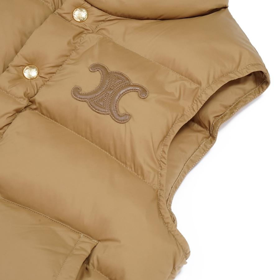 CELINE　ブラウン キルティングダウンベスト CELINE セリーヌ ダウンベスト キルティングベスト トリオンフ