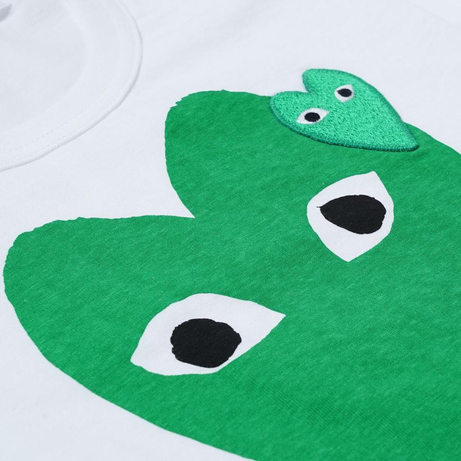 ら*ん様 COMME des GARÇONS PLAY Tシャツ グリーン Green PLAY コムデギャルソン Tシャツ 白（黒目） | コムデギャルソン