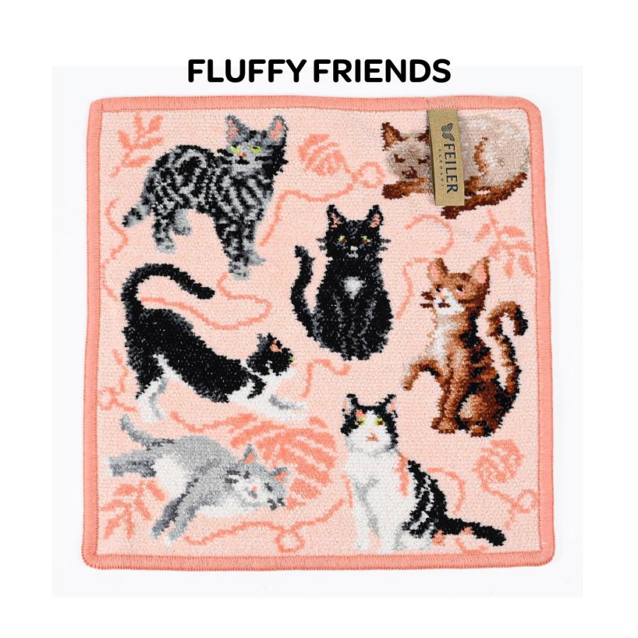feiler（フェイラー） FLUFFY FRIENDS ネコ 猫 動物 ハンカチ ハンド