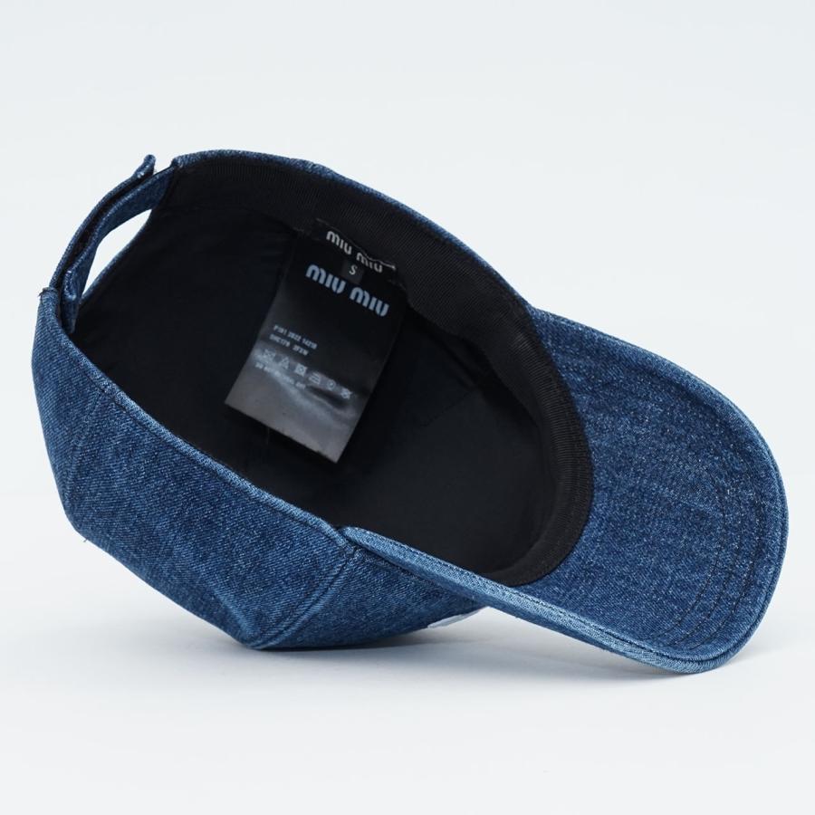 miumiu ミュウミュウ 5HC179-2F3W デニム キャップ ロゴ 刺繍 帽子人気