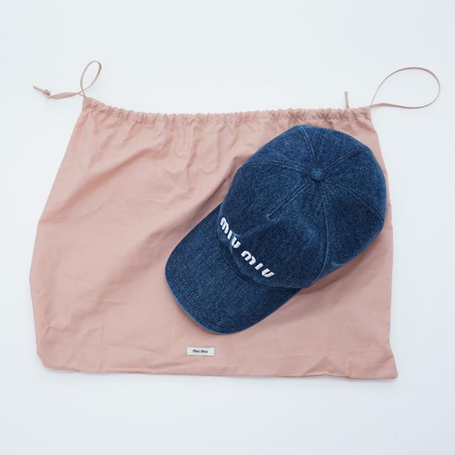 miumiu ミュウミュウ 5HC179-2F3W デニム キャップ ロゴ 刺繍 帽子人気