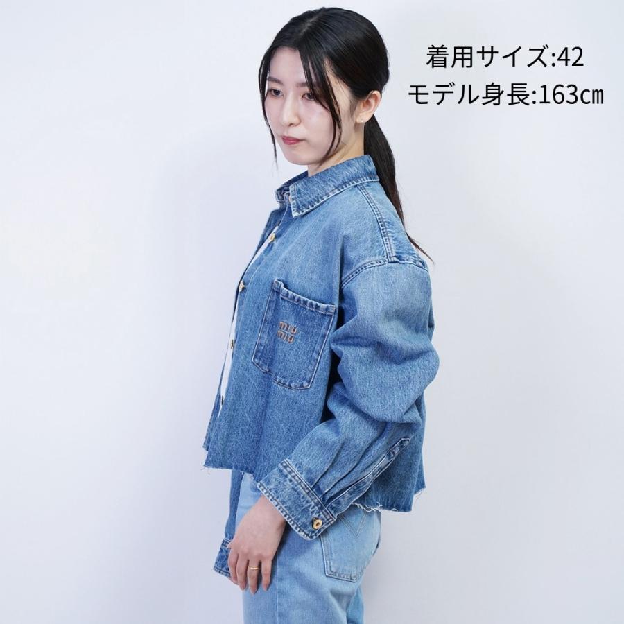 miu miumiu ミュウミュウ GWB186S232 DENIM JACKET 刺繍 ブルー miu miumiu ミュウミュウ GWB186S232 DENIM JACKET 刺繍 ブルー