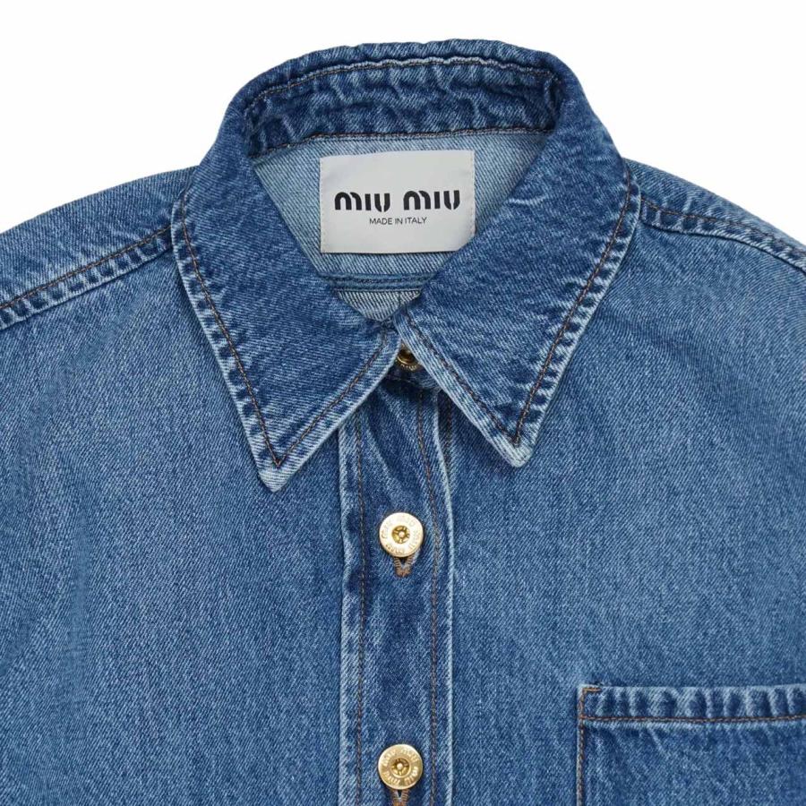 miu miumiu ミュウミュウ GWB186S232 DENIM JACKET 刺繍 ブルー miu miumiu ミュウミュウ GWB186S232 DENIM JACKET 刺繍 ブルー