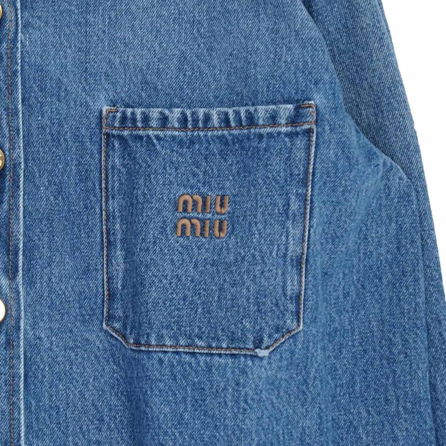 miu miumiu ミュウミュウ GWB186S232 DENIM JACKET 刺繍 ブルー miu miumiu ミュウミュウ GWB186S232 DENIM JACKET 刺繍 ブルー