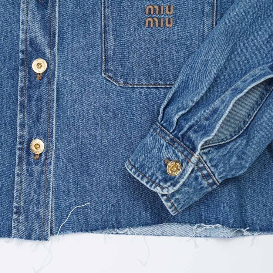 miu miumiu ミュウミュウ GWB186S232 DENIM JACKET 刺繍 ブルー miu miumiu ミュウミュウ GWB186S232 DENIM JACKET 刺繍 ブルー