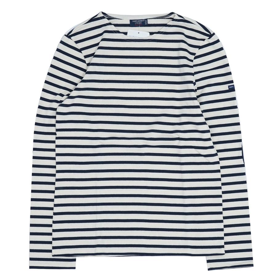 SAINT JAMES - SAINT JAMES セントジェームス 長袖 Tシャツ ロンT 無地 MERID MOD R COUD 0407 エルボーパッチ バスクシャツ レディース ユニセックス メンズ Veget Ecu Marine SAINT JAMES（セントジェームス） 長袖 Tシャツ ロンT 無地 SAINT