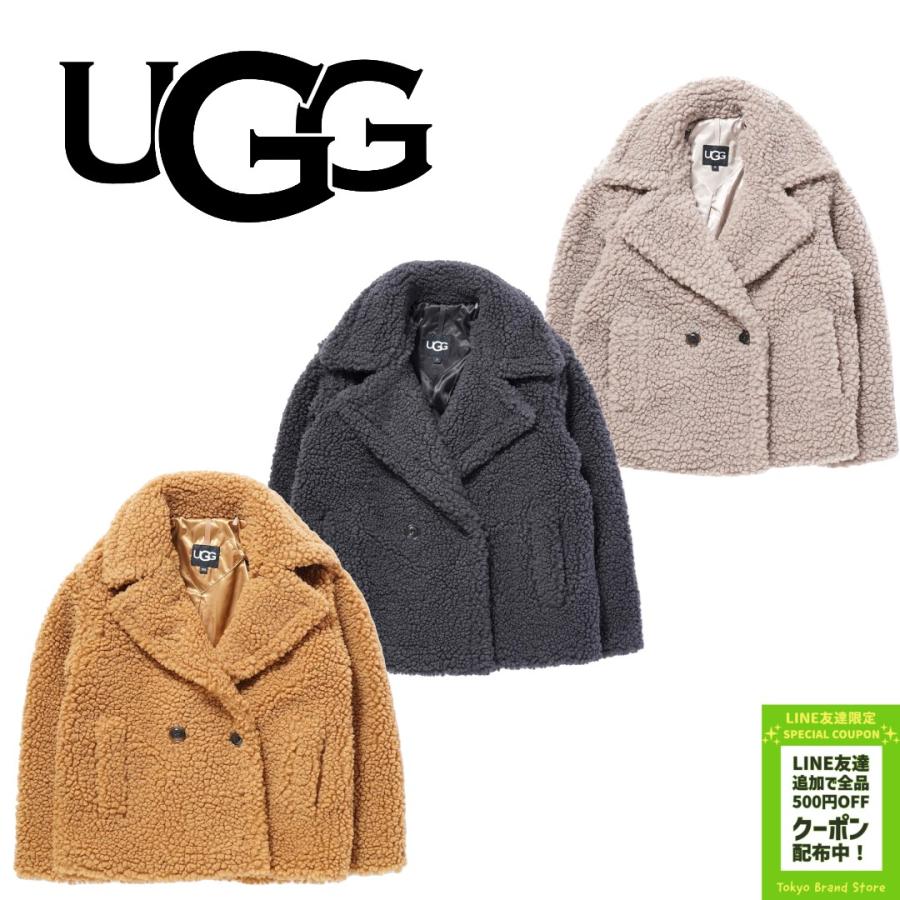 ヒ*0様 UGG アグ モノグラム 総柄 ジャガード ニット ガウン アウター UGG アグ Gertrude Short Teddy Coat ガートルード ショート