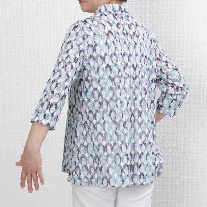 正規逆輸入品 60代 ミセスファッション 春夏 七分袖 綿100 日本製 藍染手刺し子ブラウス 70代 職人技 高級感 軽くやわらか 80代 シャツ ブラウス Www Williamssound Com