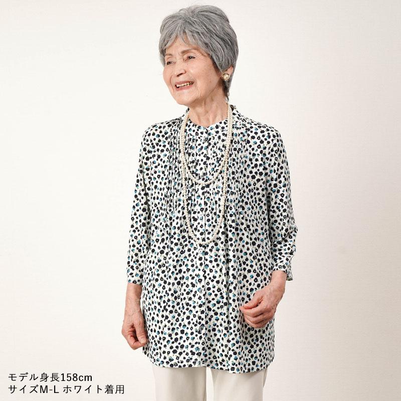 シニアファッション 80代 70代 60代 高齢者 婦人服 ブラウス レディース シニア 服 女性 おばあちゃん 上品 花柄ピンタック前開き ...