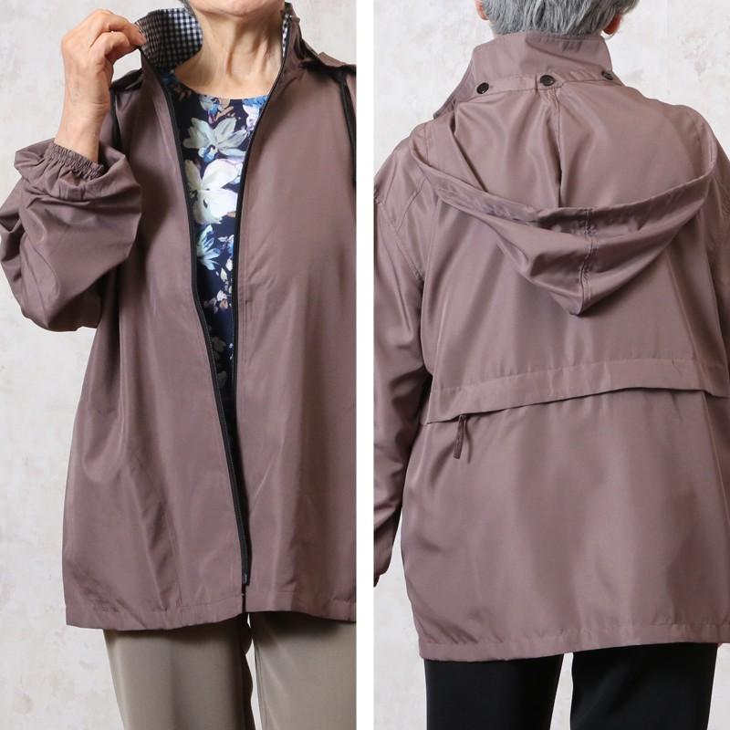 シニアレディースファッション ポケッタブル ブルゾン 旅行用 フード付き パーカー 春夏（シニア 服 70代 80代 60代 婦人 おばあ