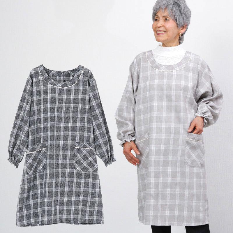 シニア服 80代 70代 60代 レディース 婦人服 高齢者 おばあちゃん チェック ワンピース 割烹着 敬老の日 プレゼント Cjs Ft13 Ur 808 Tcマート シニアファッション 通販 Yahoo ショッピング