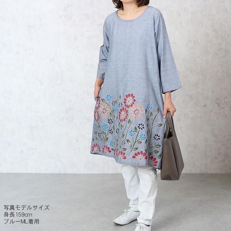 手描刺しゅう七分袖ワンピース シニアファッション 60代 70代 80代 婦人 レディース おばあちゃん服 お年寄り 高齢者 Cjs Ft5 Ra 6011 Tcマート シニアファッション 通販 Yahoo ショッピング