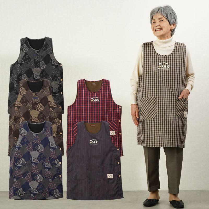 エプロン レディース シニア 服 80代 70代 60代 高齢者 婦人服