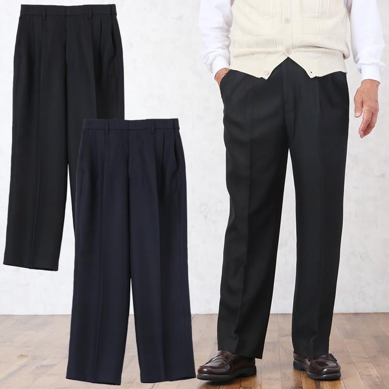 シニア メンズ ファッション ウエスト アジャスター 調整可能 スラックス パンツ 取寄せ品 60代 70代 80代 シニア 服 男性 高齢者 ズボン Pymr Go Th