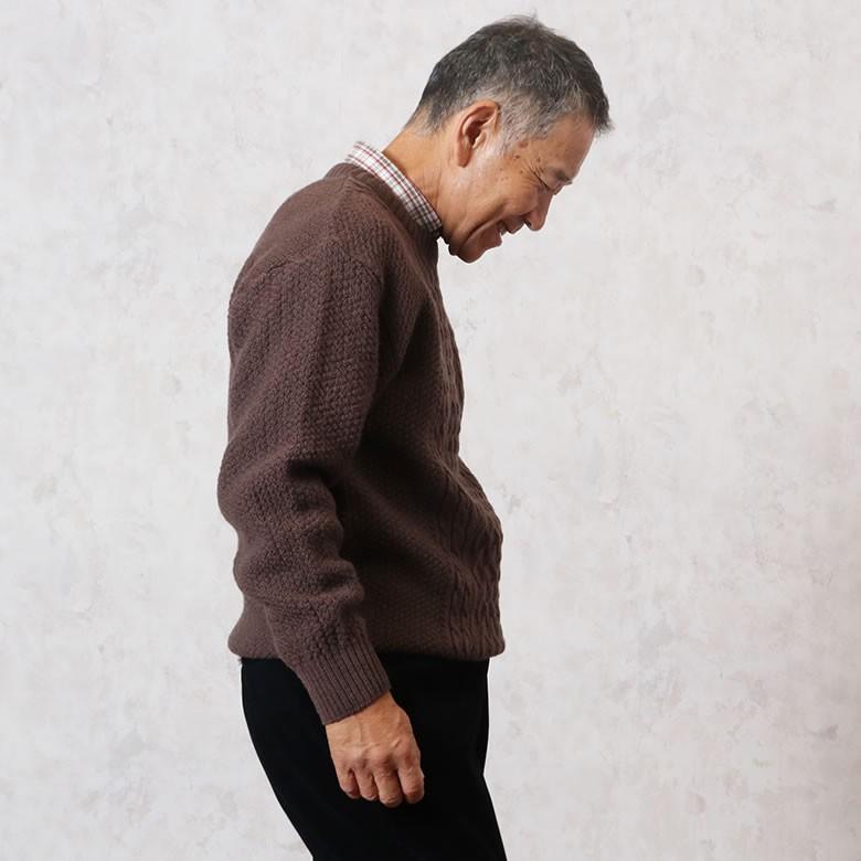 シニア メンズ ファッション ウール100 ケーブルセーター 秋冬 70代 80代 60代 シニア 服 男性 紳士服 おじいちゃん お年寄り 高齢者 Csk 1607 Tcマート シニアファッション 通販 Yahoo ショッピング